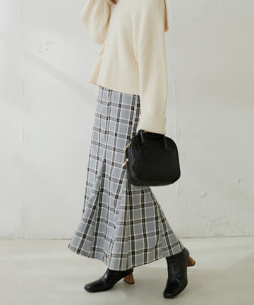 natural couture(ナチュラルクチュール) 配色ステッチマーメイドスカート