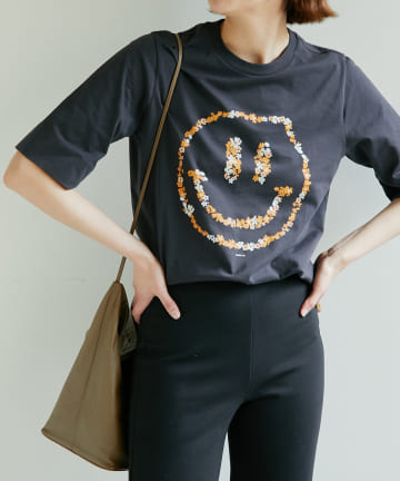 【GANNI】コットンジャージーTシャツ/BLACK