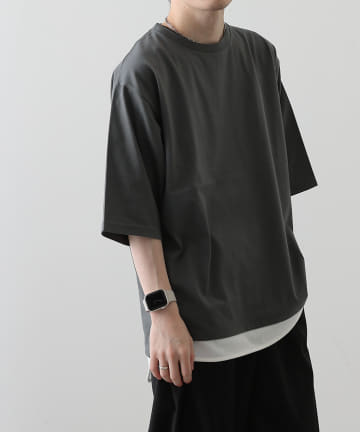 ULTRA HYBRID USAコットンレイヤードTシャツ