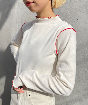 メローリブハイネックロンTee