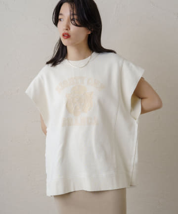 【81BRANCA/ハチイチブランカ】 フレンチプリントスウェット