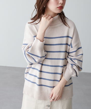 natural couture(ナチュラルクチュール) ちょいゆるタートルネックニット
