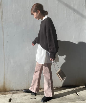 NICE CLAUP / OLIVE des OLIVE OUTLET(ナイスクラップ  / オリーブ デ オリーブ アウトレット) 天竺編みショートトップス