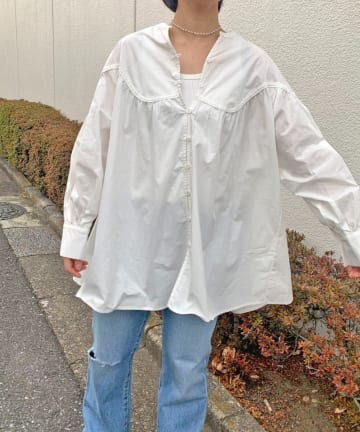 ヨークギャザーブラウス