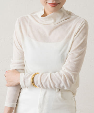 シアーリブタートルカットソー