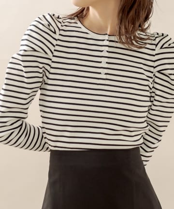 [mline] ボーダーパフプルオーバー