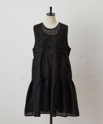 《MAURIZIO MYKONOS》レザーカットワークワンピース