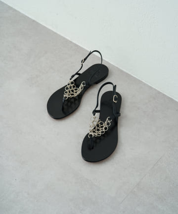 【il Sandalo /イルサンダロ】シルバーパーツフラットサンダル