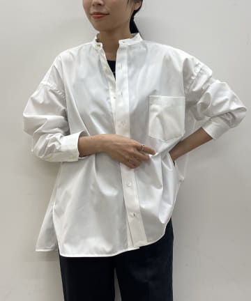 【TICCA/ティッカ】 ノーカラースクエアビッグシャツ