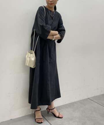 【TICCA/ティッカ】 キーネックロングワンピース