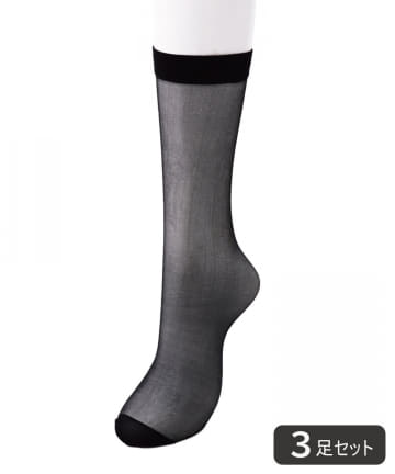 3COINS(スリーコインズ) ストッキングハイソックス3足セット