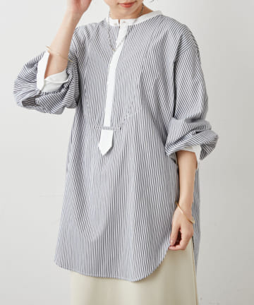 Omekashi(オメカシ) ストライプドレスシャツ