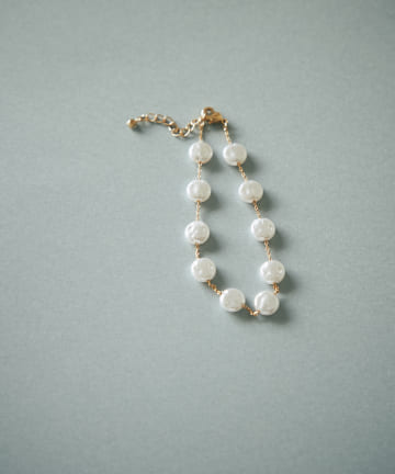 【表情豊かな輝き】コインパールブレスレット