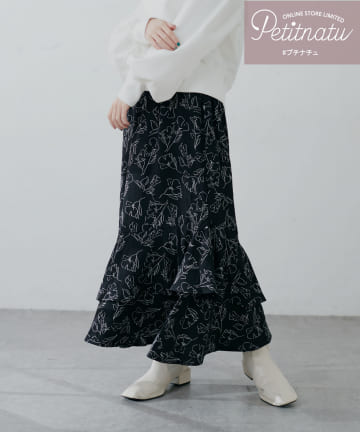 natural couture(ナチュラルクチュール) 【プチナチュ】裾マーメイドスカート