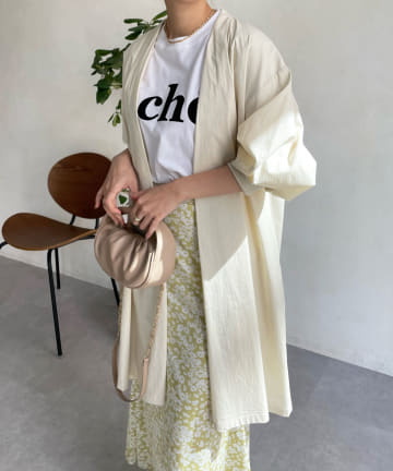 袖リブボリュームコート