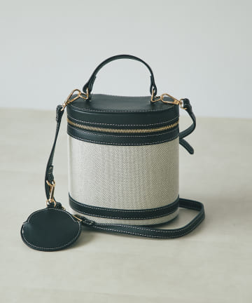 【アクセサリー感覚で持てる】キャンバス切替バニティバッグ