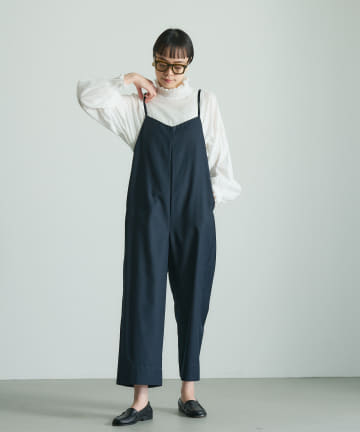 大人見え後ろリボンサロペット