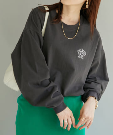 DISCOAT(ディスコート) 【WEB限定】ワンポイント刺繍ビッグロングTシャツ