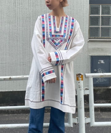 インディアライン刺繍ワンピース