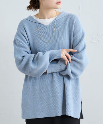 【WEB限定】セーラーカラーニットプルオーバー