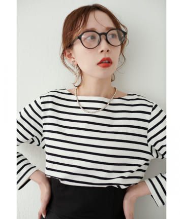 natural couture(ナチュラルクチュール) くもり止め加工付き黒ブチメガネ