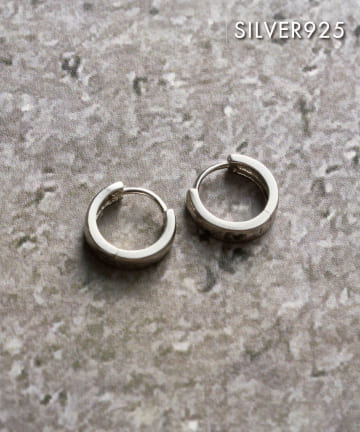 【Silver925】12㎜ワイドワンタッチピアス
