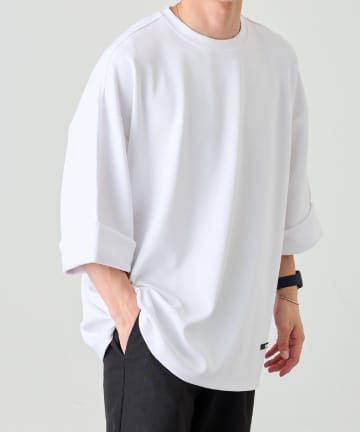 ダイバーポンチ半袖クルーネック/オーバーサイズ/BIGシルエット