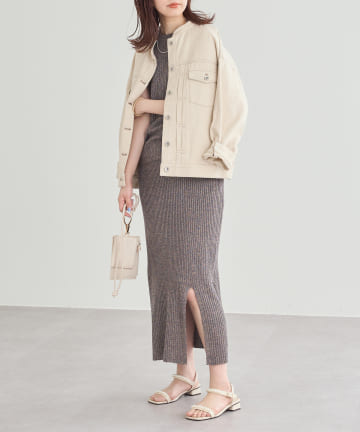 natural couture(ナチュラルクチュール) 周りと差のつくコーデに仕上がる メランジスリットスカート