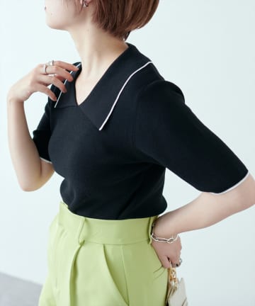 natural couture(ナチュラルクチュール) WEB限定/コーデを飾るトレンドアイテム ポロニット