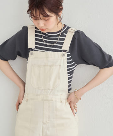 natural couture(ナチュラルクチュール) 1着は持っていたい万能アイテム タック入りパフ袖お上品ニット