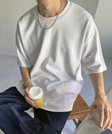 《接触冷感》変形ラグランショートスリーブTシャツ