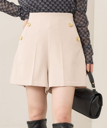 OUTLET(アウトレット) 【who's who Chico】金釦ハイウエストショートパンツ
