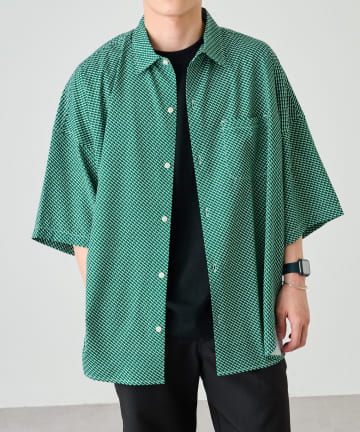 Graphic BIG 半袖シャツ type-A / レトロライク総柄シャツ