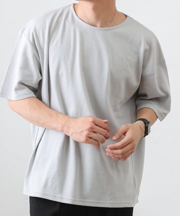 COLONY 2139(コロニー トゥーワンスリーナイン) Cool Touchポンチラウンドヘム半袖Tシャツ/オーバーサイズ
