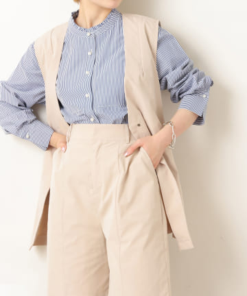 natural couture(ナチュラルクチュール) WEB限定/旬のコーデに仕上がる ベルト付きジレ×ショートパンツセット