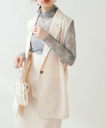 natural couture(ナチュラルクチュール) 普段のコーデにこなれ感をプラス リネンライクサイドオープンベスト
