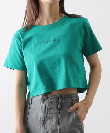 COLONY 2139(コロニー トゥーワンスリーナイン) 天竺ロゴ刺繍コンパクトTEE  / クロップド半袖Tシャツ