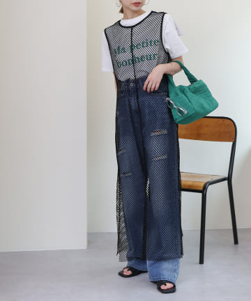 カットメッシュワンピース