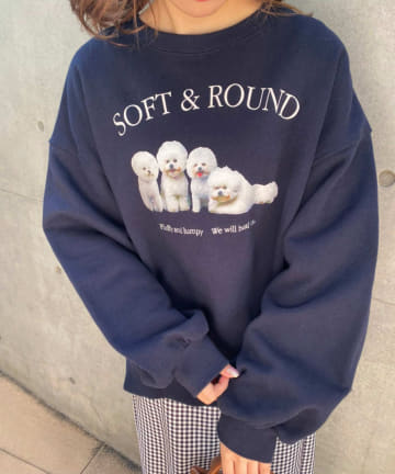 NICE CLAUP / OLIVE des OLIVE OUTLET(ナイスクラップ  / オリーブ デ オリーブ アウトレット) 【one after another】whitedogプリントスウェット