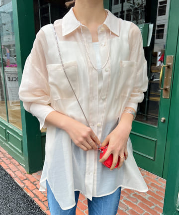 オーガンジーオーバーシャツ