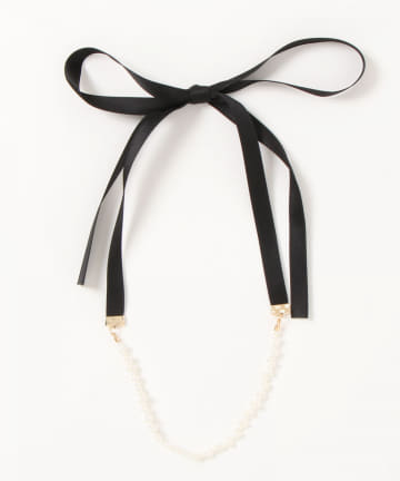 natural couture(ナチュラルクチュール) リボン付きちびパールネックレス