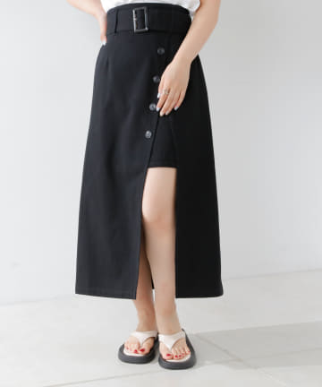 NICE CLAUP / OLIVE des OLIVE OUTLET(ナイスクラップ  / オリーブ デ オリーブ アウトレット) ヘルシースリット入りスカート