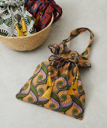 Pal collection(パルコレクション) アフリカ柄巾着バッグ