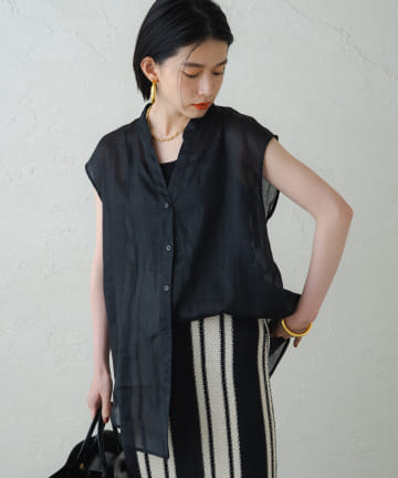 リネンノースリブラウス