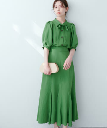 natural couture(ナチュラルクチュール) セットでワンピース風に着れるブラウス&スカート