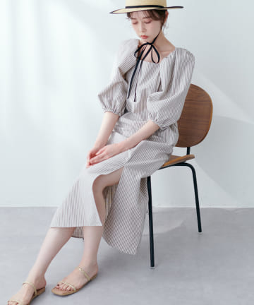 natural couture(ナチュラルクチュール) ボレロ付きマルチWAY麻混キャミワンピース