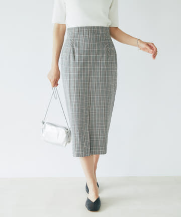 La boutique BonBon(ラブティックボンボン) 【XSあり・セットアップ可】グレンチェックナロースカート