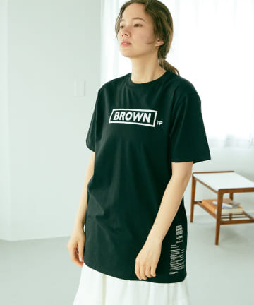 pual ce cin(ピュアルセシン) 【THEATRE PRODUCTS BROWN】ボックスロゴTシャツ