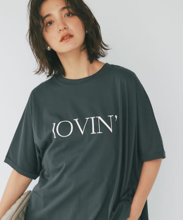 RIVE DROITE(リヴドロワ) 予約【モードなロゴがポイント】LOVIN’オーバーTシャツ