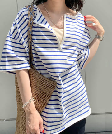 スキッパー2WAYボーダーカットソー